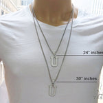 CZ Silver Initial(U) Pendant 24 Inches Franco Chain Set 58489 - Image 7