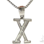 CZ Silver Initial(X) Pendant 24 Inches Franco Chain Set 58492 - Image 3