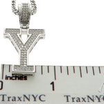 CZ Silver Initial(Y) Pendant 24 Inches Franco Chain Set 58493 - Image 6