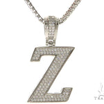 CZ Silver Initial(Z) Pendant 24 Inches Franco Chain Set 58494 - Image 1