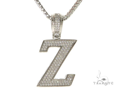 CZ Silver Initial(Z) Pendant 24 Inches Franco Chain Set 58494 - Image 1