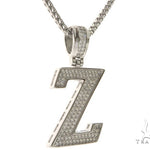CZ Silver Initial(Z) Pendant 24 Inches Franco Chain Set 58494 - Image 2