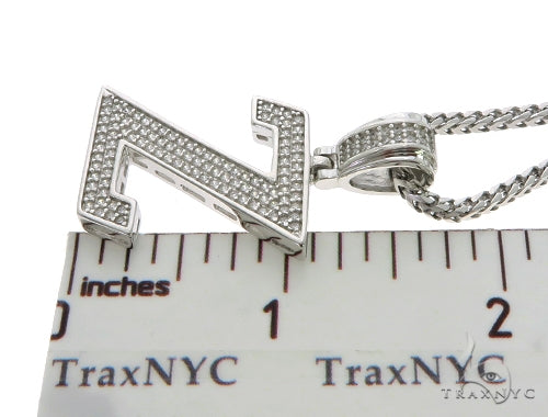 CZ Silver Initial(Z) Pendant 24 Inches Franco Chain Set 58494 - Image 4