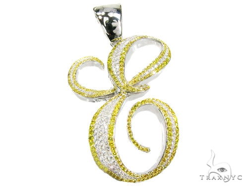 Canary Diamond Initial E Pendant 1920 - Image 1