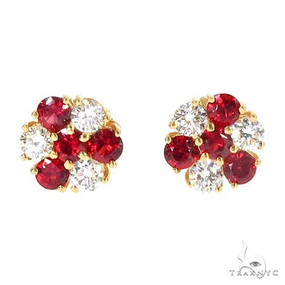 Candy Cane Sapphire Diamond Earrings 66968 - Image 1