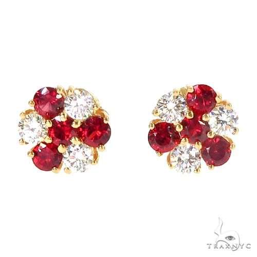 Candy Cane Sapphire Diamond Earrings 66968 - Image 1