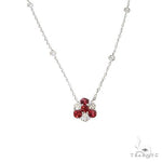 Candy Cane Sapphire Diamond Flower Necklace 67225 - Image 1