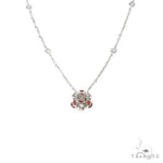 Candy Cane Sapphire Diamond Flower Necklace 67225 - Image 4