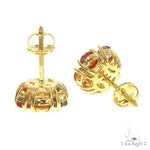 Large Rainbow Diamond Flower Earrings 66858 - Image 3