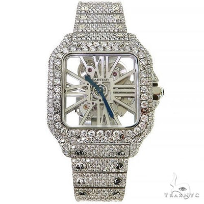 Cartier Santos Skeleton Large Diamond Watch 69061 - Image 1