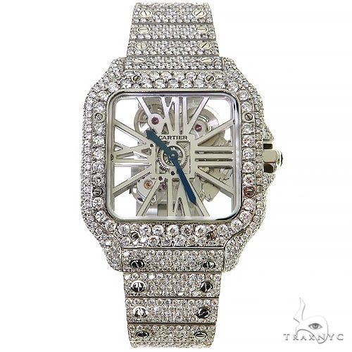 Cartier Santos Skeleton Large Diamond Watch 69061 - Image 1