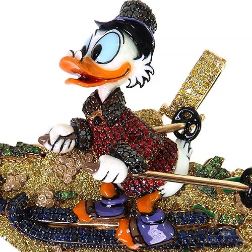 Cartoon Characters Scrooge McDuck Diamond & Sapphire Pendant 68289 - Image 2