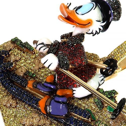 Cartoon Characters Scrooge McDuck Diamond & Sapphire Pendant 68289 - Image 3