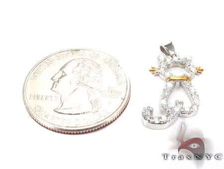 Cat Diamond Pendant 27082 - Image 5