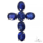 Celestial Blue Oval Sapphire Cross .925 Silver 69637 - Image 1