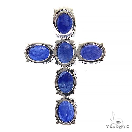 Celestial Blue Oval Sapphire Cross .925 Silver 69637 - Image 4