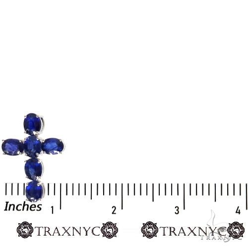 Celestial Blue Oval Sapphire Cross .925 Silver 69637 - Image 5