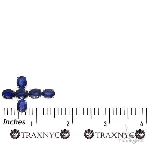 Celestial Blue Oval Sapphire Cross .925 Silver 69637 - Image 6