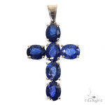 Celestial Blue Oval Sapphire Cross .925 Silver 69645 - Image 1