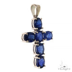 Celestial Blue Oval Sapphire Cross .925 Silver 69645 - Image 2