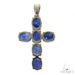 Celestial Blue Oval Sapphire Cross .925 Silver 69645 - Image 3