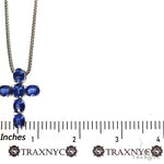 Celestial Blue Oval Sapphire Cross Set .925 Silver 69680 - Image 5