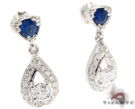 Ceylon Sapphire Diamond Earrings 28326 - Image 2