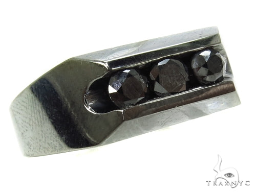 Channel Black Diamond Silver Ring 39274 - Image 1