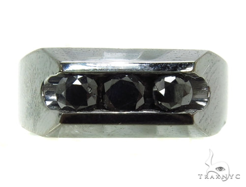 Channel Black Diamond Silver Ring 39274 - Image 2