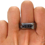 Channel Black Diamond Silver Ring 39274 - Image 8