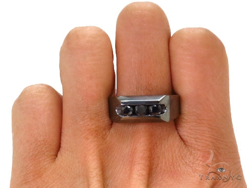 Channel Black Diamond Silver Ring 39274 - Image 8