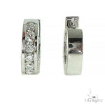 Channel Setting Hoop Huggie Earrings 66951 - Image 3