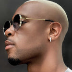 Channel Setting Hoop Huggie Earrings 66951 - Image 5