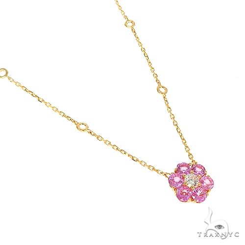 Cherry Blossom Diamond Flower Necklace 67218 - Image 2