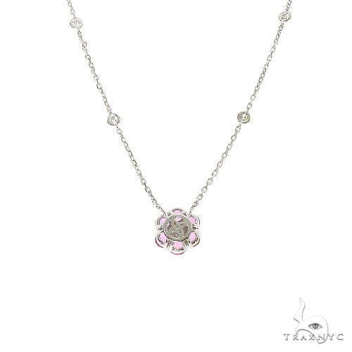 Cherry Blossom Sapphire Diamond Flower Necklace 67235 - Image 5