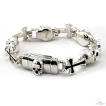 Life and Death Skull Cross Bracelet .925 Silver 70048 - Image 4