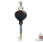 Synthetic Vivid Red Ruby Heart Key Pendant 25107 - Image 4