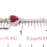 Synthetic Vivid Red Ruby Heart Key Pendant 25107 - Image 6