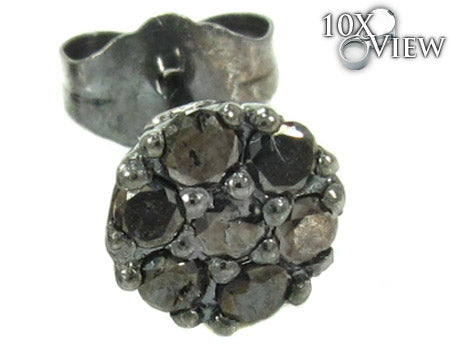 Cluster Black Diamond Stud Earrings 27877 - Image 3