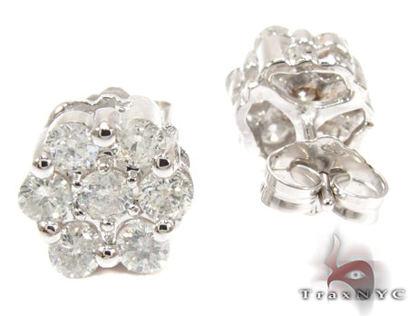 Flower Diamond Stud Earrings 26720 - Image 4