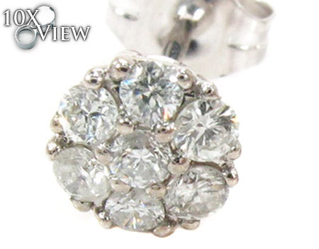 Cluster Diamond Stud Earrings 27875 - Image 3