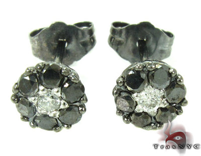Cluster Two Color Diamond Stud Earrings 27878 - Image 1