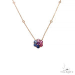 Cotton Candy Sapphire Diamond Flower Necklace 67409 - Image 1