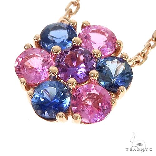 Cotton Candy Sapphire Flower Necklace 67216 - Image 3