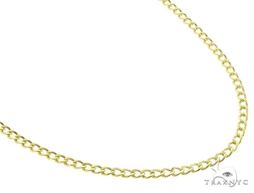 10k Yellow Gold Hollow Curb Link Chain 18 Inches 2mm 63348 - Image 2