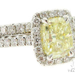 Cushion Cut Halo Diamond Engagement Ring Set 45619 - Image 1