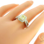 Cushion Cut Halo Diamond Engagement Ring Set 45619 - Image 12
