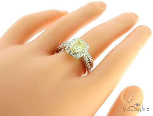 Cushion Cut Halo Diamond Engagement Ring Set 45619 - Image 12