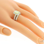 Cushion Cut Halo Diamond Engagement Ring Set 45619 - Image 13