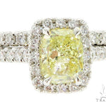 Cushion Cut Halo Diamond Engagement Ring Set 45619 - Image 2